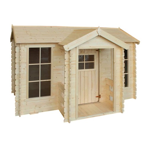 Grande Casetta Timbela per Bambini in Legno con Veranda da Giardino
