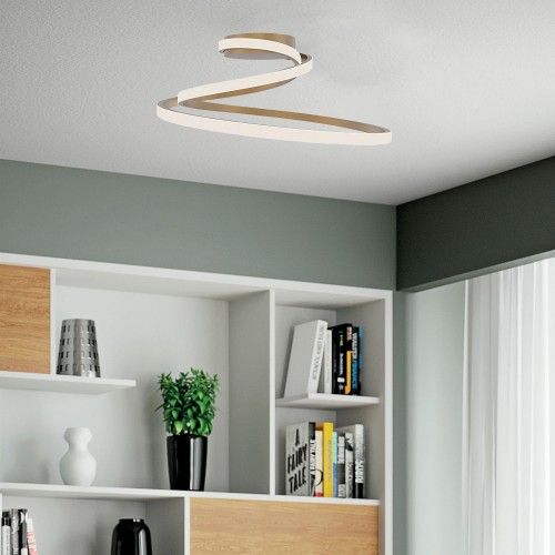 Plafoniera a Soffitto da Interno Oro Intec Moderna Lampada a LED CCT