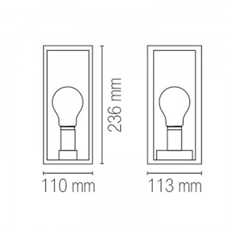 Lanterna da Parete Intec per Esterno Design Moderno Luce a Muro Giardino