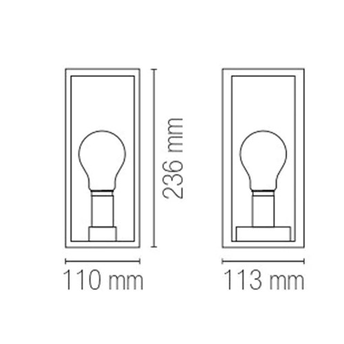 Lampada da Parete per Esterno Applique Intec a Muro in Metallo Argento