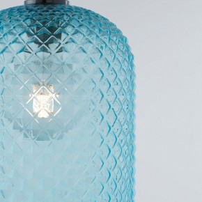 Luce in Vetro da Soffitto Lampadario di Cristallo Blu Elegante per Interno 2