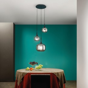 Lampadario con 3 Punti Luce a Sospensione in Vetro Elegante da Soffitto 2