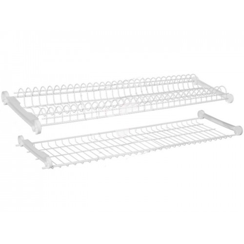 Scolapiatti a Incasso Organizzatore Piatti in Acciaio Plastificato 86 cm