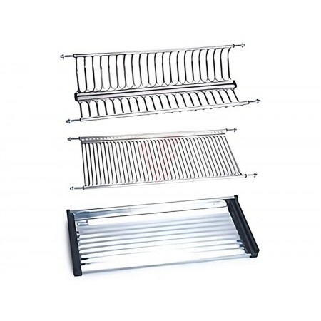 Scolapiatti in Acciaio per Cucina a Incasso Organizzatore Piatti 56 cm