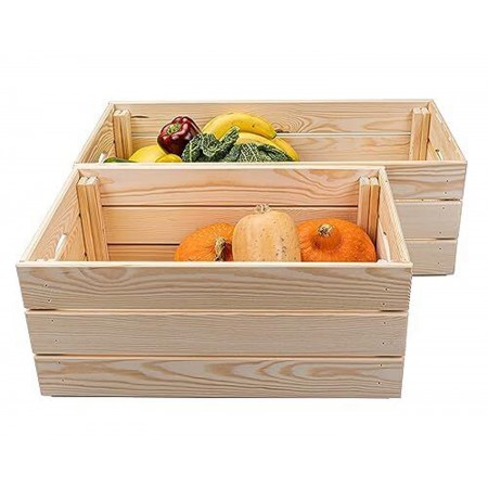 Scatola in Legno Organizzatore Frutta e Verdura Cassetta Impilabile