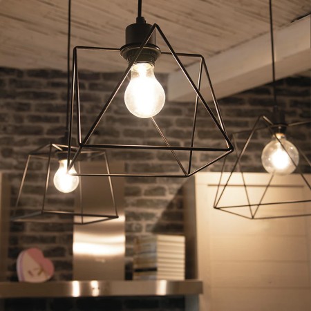 Lampadario con 6 Punti Luce Moderno da Soffitto a Sospensione in Metallo