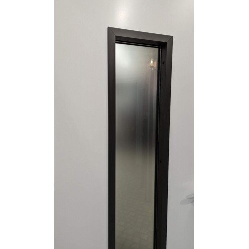Portone Vetrato Blindato con Vetro e Pannello in Vetroresina per Esterno Noce | BricoShop24