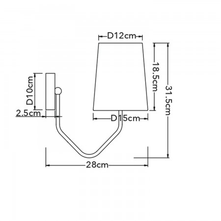 Applique Moderna in Metallo Lampada da Parete per Interno Luce E14