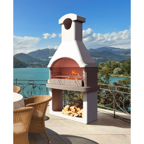 BBQ Barbecue a Carbonella Carbone in Cemento Muratura Canna Fumaria