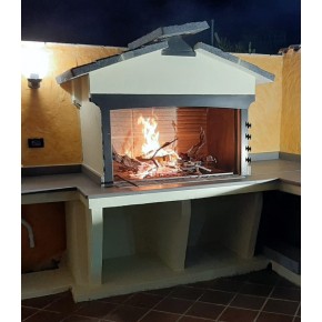 Barbecue Grande a Carbonella Legna in Calcestruzzo BBQ da Giardino Grill 2