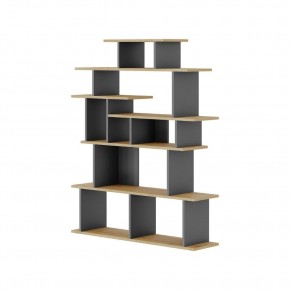 Libreria Design in Legno Rovere e Antracite per Salotto Ingresso Camera Ufficio