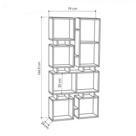 Libreria Bianca Moderna Design a Cubi per Arredamento Salone