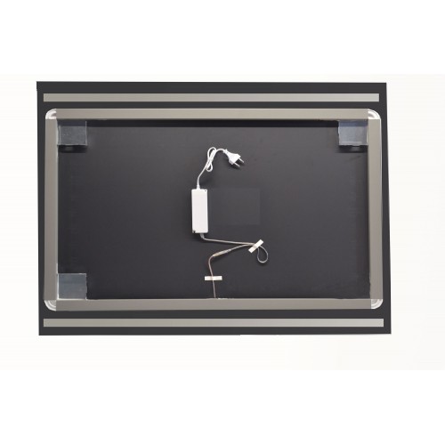 Specchio Rettangolare Moderno 100x70 da Bagno con Fasce Illuminate a Led