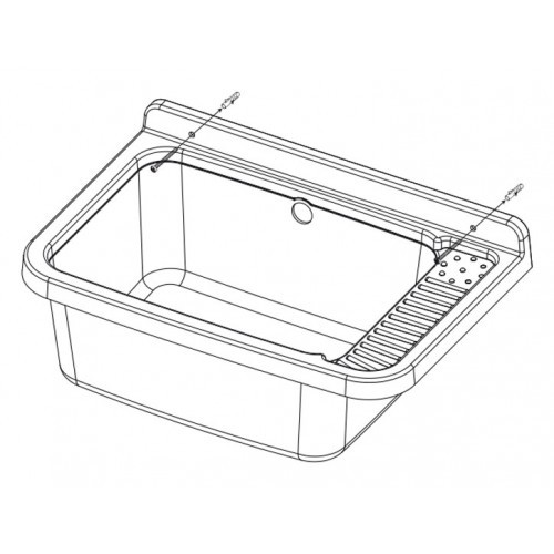 Pilozzo Acquaio in Resina 50x35 da Esterno con Sifone Piletta Vasca Lavatoio