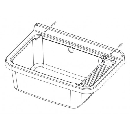 Pilozzo Acquaio in Resina 50x35 da Esterno con Sifone Piletta Vasca Lavatoio