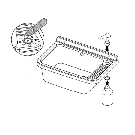 Pilozzo per Esterno 50x35 cm Bianco con Dispenser Sapone Lavabo a Muro