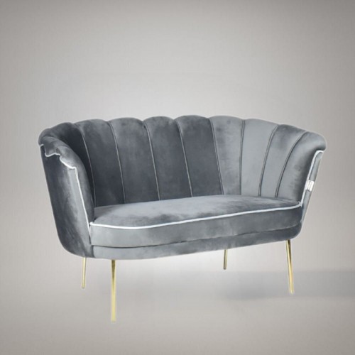 Divano a 2 posti a Conchiglia Grigio