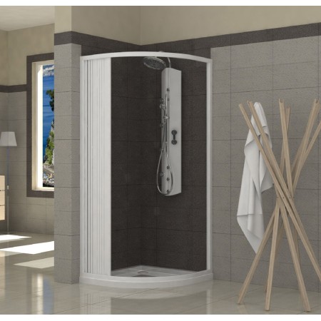 Box Doccia Semicircolare Tondo in PVC Rettangolare a Soffietto Quadrato 2 Lati