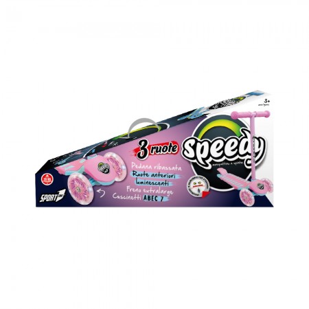 Monopattino per bambini Rosa Speedy a 3 Ruote luminose