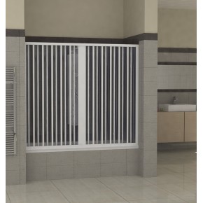 Parete Box Doccia Vasca da Bagno in PVC Nicchia a Soffietto Sopravasca un Lato