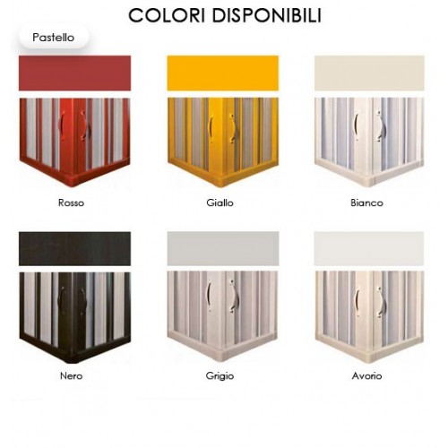 Box Doccia per Vasca in PVC 2 Ante 3 Lati Porta a Soffietto Sopravasca Colorato