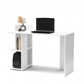 Tavolo Scrivania 140 con Libreria Rovere Bianco in Legno per Ufficio 2