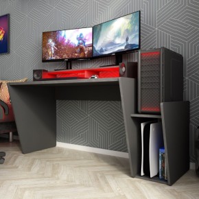 Tavolo Scrivania da Gaming Grande Grigia Porta Pc Ufficio per Gamer 2