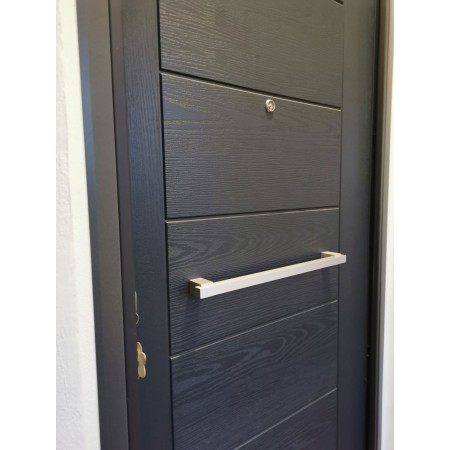 Maniglione Moderno Quadrato Satinato per Porta Blindata Portoncino 50cm Portone