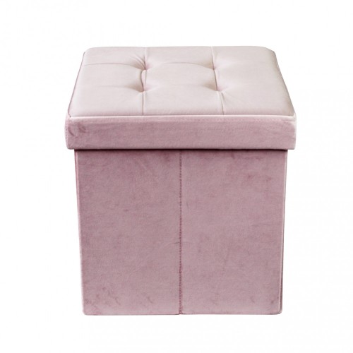 Pouf Contenitore Portaoggetti Rosa Quadrato Portaoggetti 38x38 cm