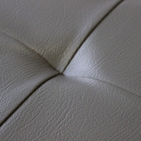 Pouf Contenitore Poggiapiedi in Ecopelle Grigio Rettangolare 76x38 cm