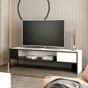 Mobile Basso Porta Tv Bianco e Nero Design Moderno 150x35x42 cm 2