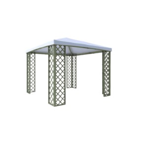 Pergola Gazebo Impregnata 300x300 cm con copertura pvc 2
