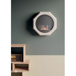 Caminetto a Bioetanolo da Parete Ottagonale Bianco 2Kw 2