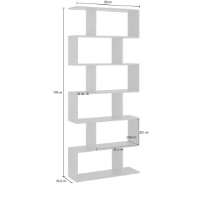 Libreria a Giorno Mobile in Legno per Ufficio Moderno Grigio 2