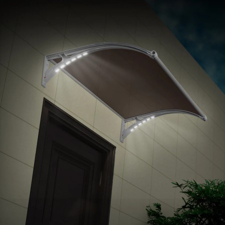 Pensilina con Led 150x100 in Policarbonato Alveolare Antipioggia Nero