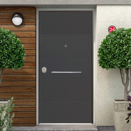 Porta Blindata da Esterno Classe 3 o Classe 4 con Rivestimento Grigio