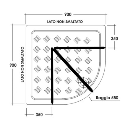 Box Doccia 70x90 Vetro Opaco 80x80 90x90 Semicircolare 6mm Scorrevole 190
