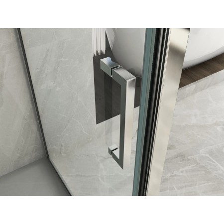 Box Doccia Angolare 6 mm 1 Parete Anta Fissa 1 Porta Scorrevole Cabina Cristallo | BricoShop24