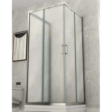 Box Doccia 3 Lati 6 mm Opaco Scorrevoli Angolare 1 Anta fissa 70 x 80 90 100 120 | BricoShop24