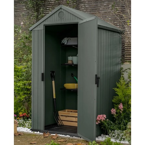 Casetta da Giardino Darwin Keter in resina verde 124x117 cm