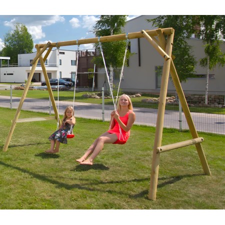 Altalena in Legno per Bambini 2 Posti Gioco da Giardino