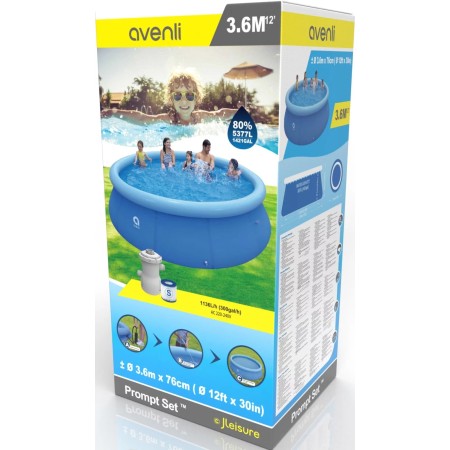 Piscina Tonda 360 cm Fuori Terra con Pompa Filtro h76 cm