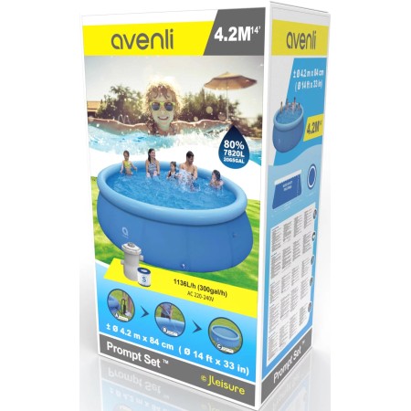 Piscina Tonda 420 cm Fuori Terra con Pompa Filtro h84 cm