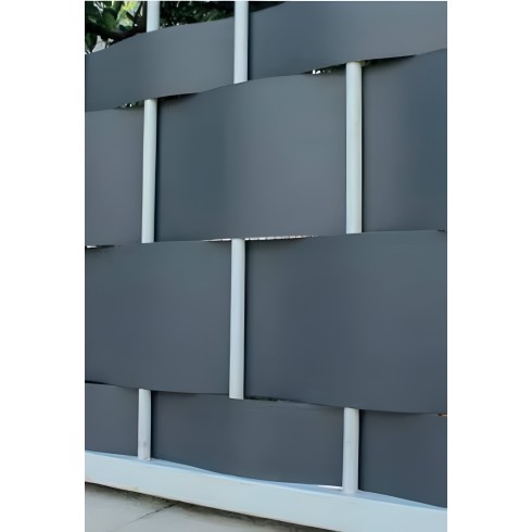 Strisce frangivista PVC 19 cm x 35 m protezione privacy grigio pietra