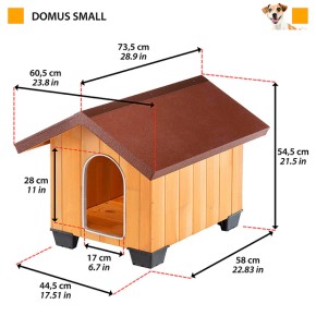 Cuccia per Cani Piccola 60,5x73,5x54,5 cm in legno da Esterno 2