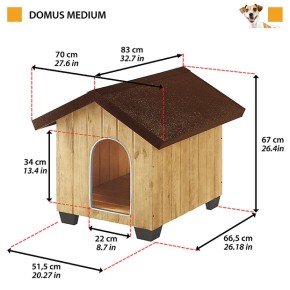 Cuccia in Legno per Cani Media 70x82x67 cm 2