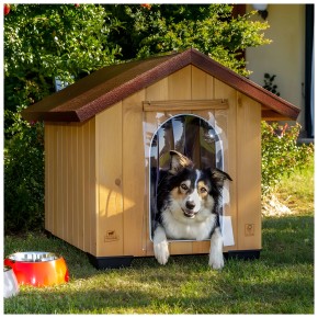 Cuccia per Cani Grande per esterno in legno 81x101x78 cm 2