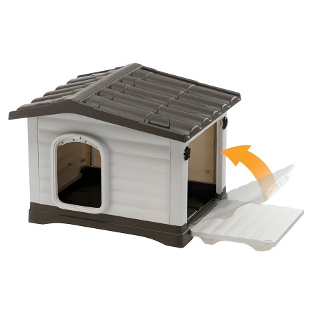 Cuccia per Cani da esterno 58x48x44 cm con parete ribaltabile