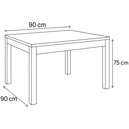 Tavolo a Libro 90x90 cm Bianco e Cemento