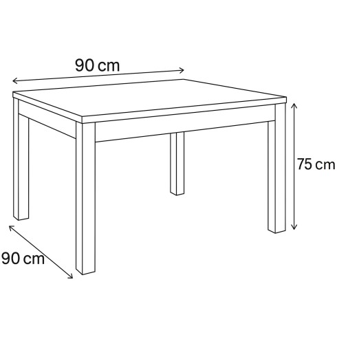 Tavolo a Libro 90x90 cm Finitura Noce Stelvio